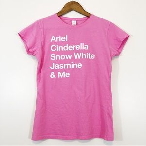 Disney Princess Names Pink T-Shirt Size Medium